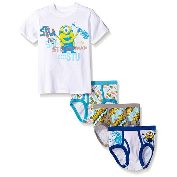 Minions Classic Fit Crew Neck T-Shirt Underwear Set (Big Boys), 3 Piece Set