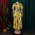 thumbnail image 3 of Women's Cowl Neck Short Sleeve Wrap Ruched Ruffle Casual Party Work Swing Dress, 3 of 8
