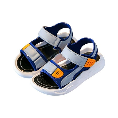 

Saving Clearance! Kukoosong Toddler Sandals Summer Middle and Big Boys Outdoor Non-Slip Soft-Soled Beach Sandals Blue 5-6 Years