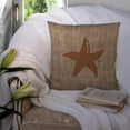 thumbnail image 3 of Carolines Treasures BB1100-BL-BN-PW1414 Starfish Burlap and Brown   Canvas Fabric Decorative Pillow BB1100 14Hx14W, 3 of 4