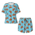 thumbnail image 4 of Naloa Turtle Women's Short-Sleeved Pajama Set, Loungewear, Summer pajamas, Breathable Cozy - XX-Large, 4 of 9