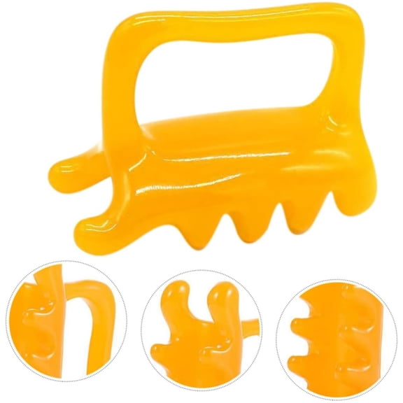 Topboutique Handheld Massager,Neck Massager Resin Massager Shoulder Massager Back Massager Guasha Tools Manual Scalp Massager Scraping Massage Comb Stress Relief Relax Body Massage Tool,Yellow