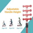 thumbnail image 3 of GLIDEZONE Kick Scooter for Kids Ages 3~14, Foldable Toddler Scooter 3 Wheel with LED Lighted, Adjustable Handlebars, Max Load 110lbs (Red), 3 of 6