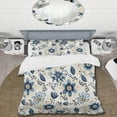 thumbnail image 2 of Designart "Graceful Antique Blue Florals" Floral Bedding Covert Set - Cottage Bed Set With 2 Shams, 2 of 5