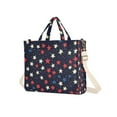 thumbnail image 7 of FORMRS Womens Corduroy Tote Bag Crossbody Shoulder Handbag with Pocket, Red Starry Pattern, 7 of 7