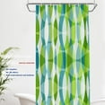 thumbnail image 2 of Green Vintage Geometric Decor Shower Curtain,Blue Art&nbsp; Bathroom Decor Polyester Fiber Plastic Rings Quick-Drying Waterproof for Bathtubs/Bathroom, 72x36 inches, 2 of 6