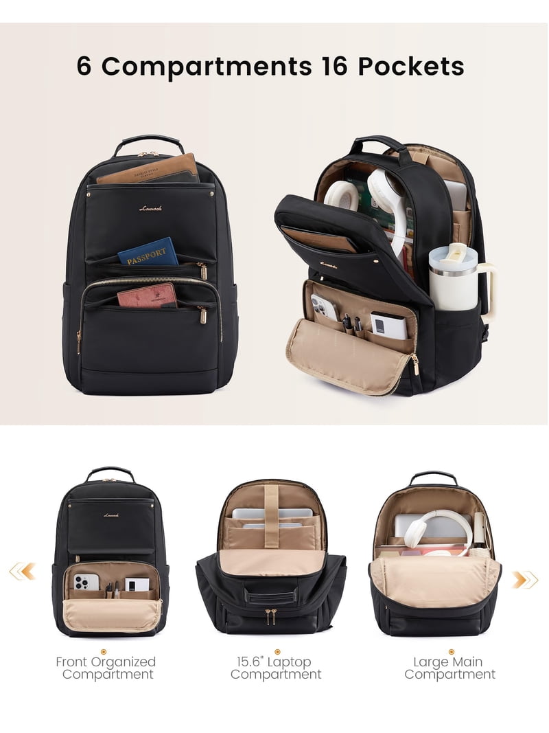 LOVEVOOK Laptop Backpack 15.6 Inch Tech-Ready Work Travel Backpack with Cup LOVEVOOK Laptop Backpack for Women with Large Capacity Cup  main image 4