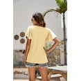 thumbnail image 2 of Purcoar Womens Ruffle Blouses Summer Shirts Short Sleeve Knit Tops, 2 of 5