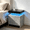 Black+ Gray, variant on SAYGOGO 2 Drawer Black Gold Nightstand, Modern Adjustable LED Bedside Table with Open Shelf for Bedroom