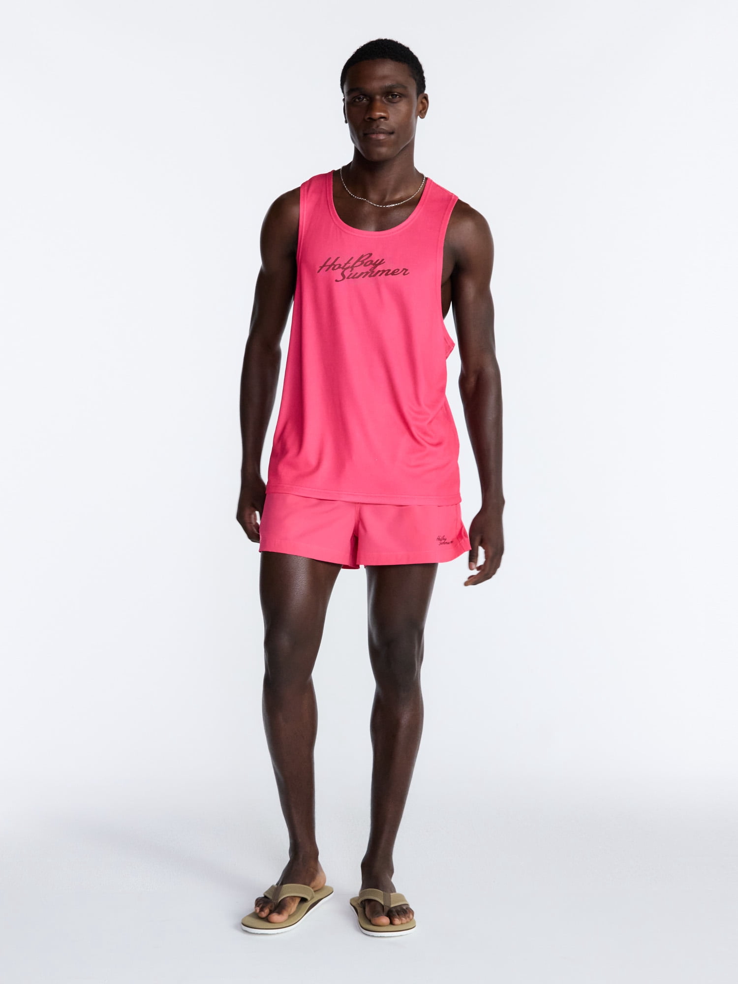 Hot Boy Summer by Megan Thee Stallion Men’s 3'' inseam Mesh Swim Shorts, Sizes S-3XL