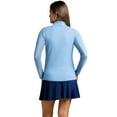 thumbnail image 2 of IBKUL Adult Female Solid Long Sleeve Mock Neck Top, Color: Peri, Size: M, 2 of 4
