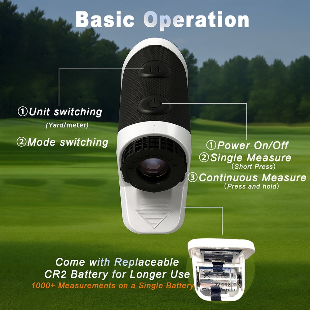 PEAKPULSE Laser Golf Range Finder with Slope 650 Yards Rangefinder Angle Slope Measurement Flag Pole Locking with Magnetic Pearl White