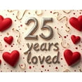 thumbnail image 4 of LUUFILx 25 Years Loved Anniversary Backdrop Banner Party Supplies Decorations Photography Props Romance Celebration Background Retro Decor, 4 of 8