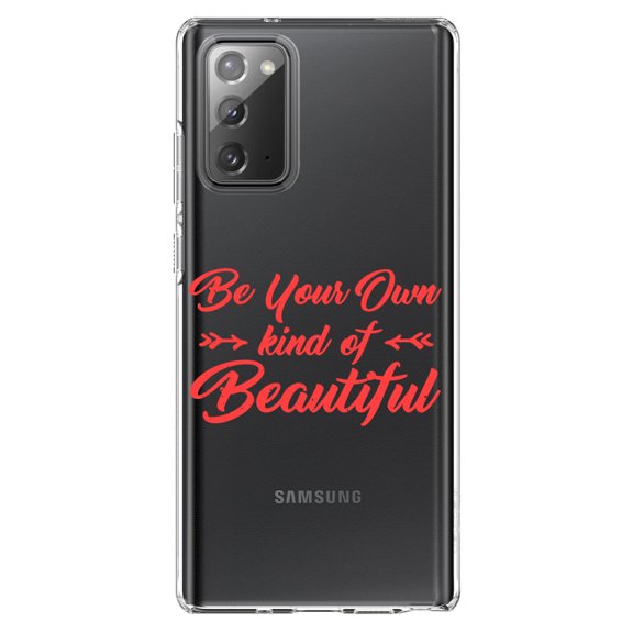 DistinctInk Clear Shockproof Hybrid Case for Samsung Galaxy Note 20 (6.7" Screen) - TPU Bumper Acrylic Back Tempered Glass Screen Protector - Be Your Own Kind of Beautiful