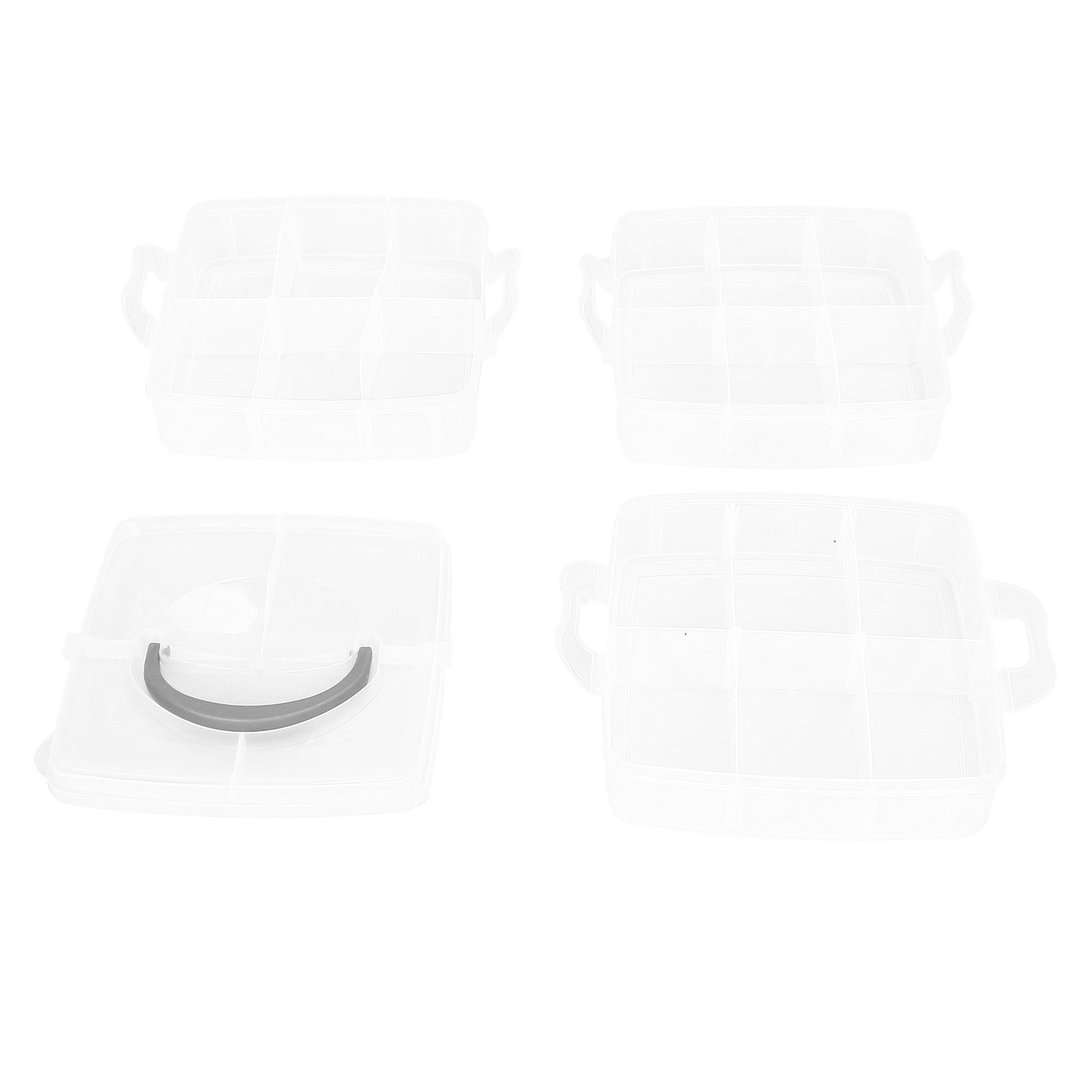 EBTOOLS 3‑Tier Demountable Plastic Storage Box Clear Portable Tools