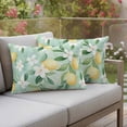 thumbnail image 4 of Farm Watercolor Pillow Covers 2 Pack Lemon Leaf Flowers Green Background Pillowcase Waterproof Outdoor Throw Pillow Cover for Patio Balcony Rectangular Cushion 20”x12”, 4 of 9