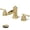 Brushed Gold - Elegant, variant on 4-16 Inch Widespread Bathroom Faucet Brushed Nickel, Brass Waterfall Faucet for Bathroom Sink, 2 Handles with cUPC Water Hoses & Pop-Up Drain, 10 Mins Easy Installation, Saving Water, Modern