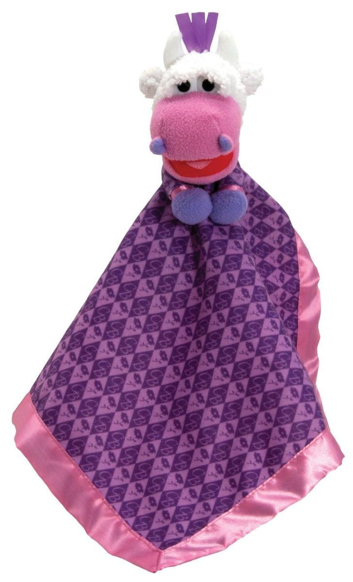 SECURITY BLANKET COWBELLA PAJANIMALS PURPLE PINK SOFT JIM HENSON SPROUT GIRL NEW 