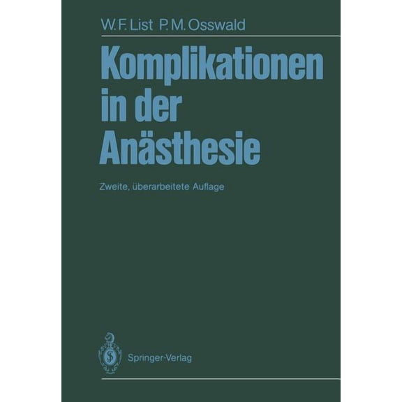 Komplikationen in Der AnÃ¤sthesie, (Paperback)