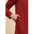 thumbnail image 2 of SKAVIJ Men's Cotton Casual Straight Long Kurta Shirt Solid Pajama Regular Outfit Red S, 2 of 6