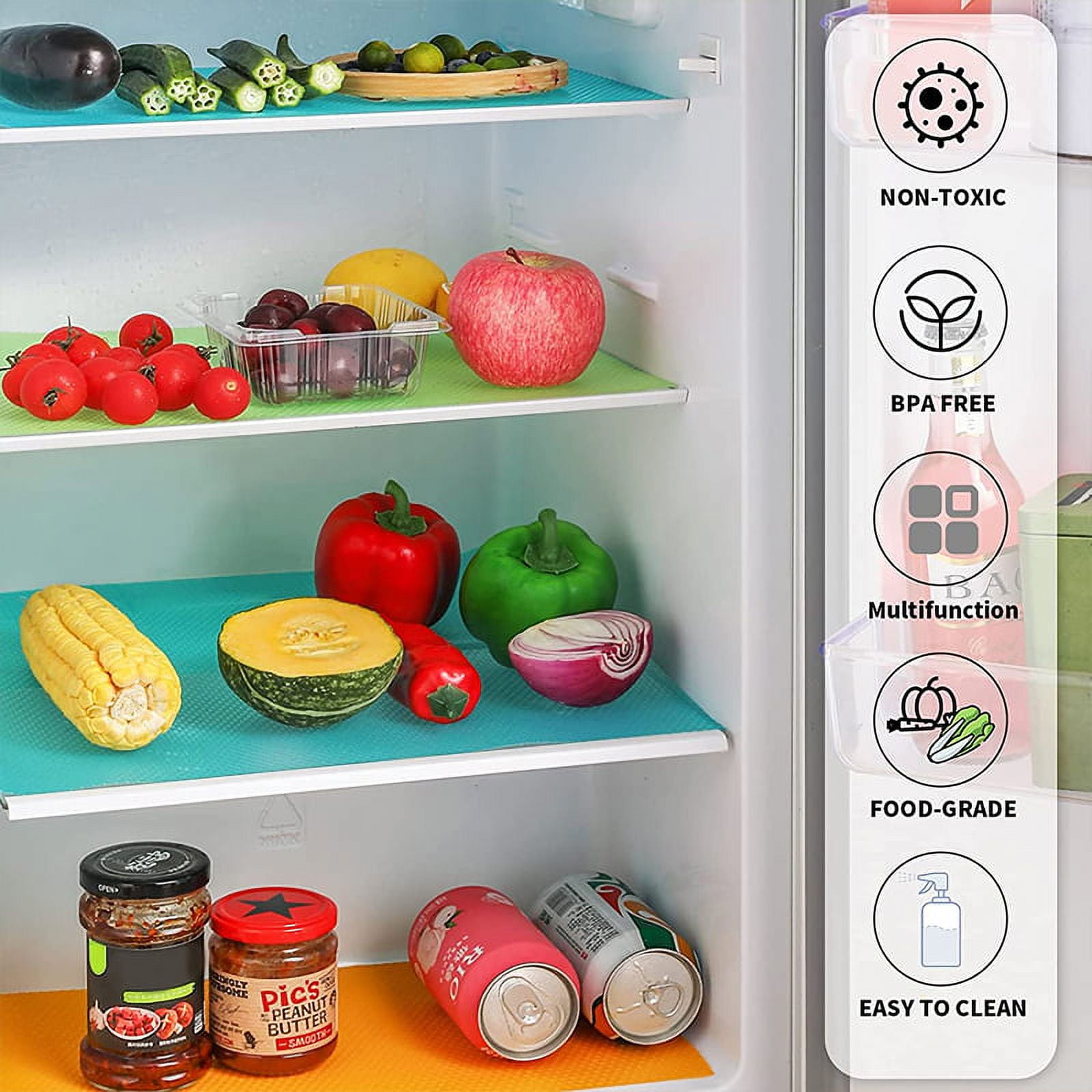 2pcs Waterproof Eva Refrigerator Mats, Simple & Oil Resistant Fridge Pads  For Kitchen