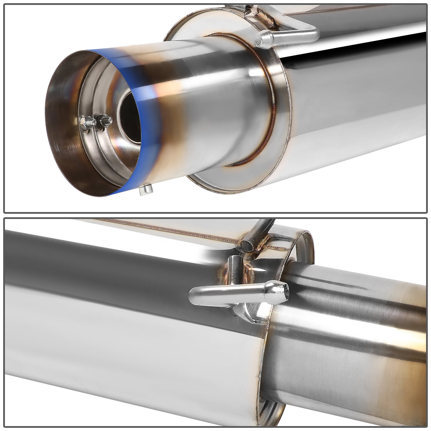 DNA Motoring CBE-IS300-BT For 2001 to 2005 Lexus IS300 Catback Exhaust System 4" Burn Tip Muffler - XE10 02 03 04