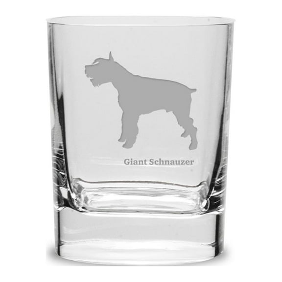 Giant Schnauzer Luigi Bormioli 11.75 oz Square Round Double Old Fashion Glass