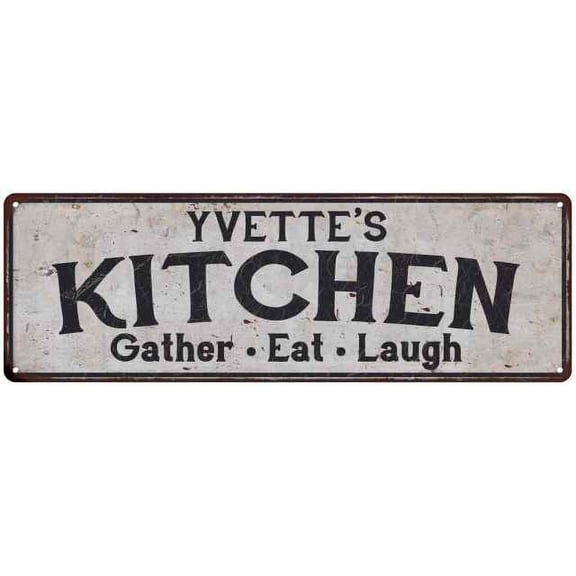 YVETTE's Kitchen Gift Rustic Chic Decor Gift 6x18 Sign 206180051531