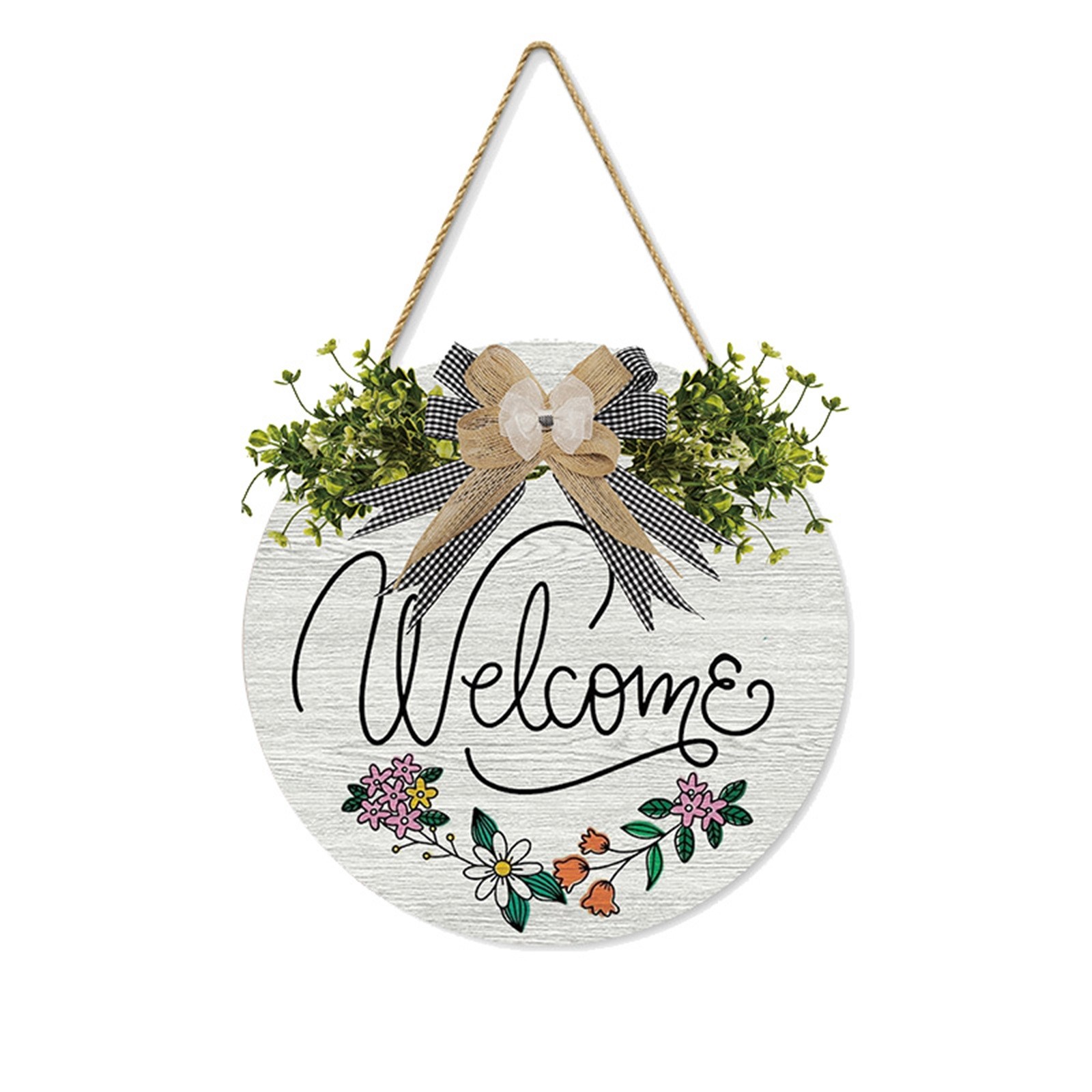Spring Wreath Decorative Door Sign Wooden Door Sign