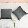 thumbnail image 4 of Unique Bargains 2-Pack Solid Velvet Decorative Throw Pillow Covers Gray 16"x16", 4 of 7