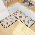 thumbnail image 7 of GZHJMY Christmas Nutcrackers Beige Kitchen Mat - Cushioned Anti Fatigue Kitchen Rug Set of 2, Non Slip Waterproof Kitchen Mats for Kitchen, Sink, Office 19.7"×27.6"+19.7"×47.2" Carpet Runner, 7 of 7