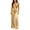 Gold, variant on Womens Jumpsuits Solid Sleeveless Crew Neck Cowl Neck Wide Leg Elegant Long Rompers