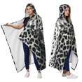 thumbnail image 2 of Blue Eyes Leopard Wearable Blanket Hoodies for Women Men Adults Leopard Lovers Soft Lightweight Cool Black And White Leopards Hooded Blankets for Couch Bed Decor 50x60 Inch, 2 of 5