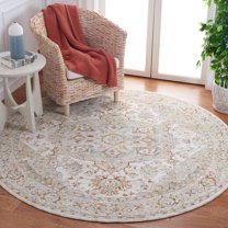 Safavieh Hamilton Olivia Oriental Polyester Area Rug, Ivory/Blue, 6'7" x 6'7" Round