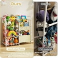 thumbnail image 4 of Kids Bookshelf and Toy Storage, 3 Tier Kids Book Shelf for Kid Rooms with Stuffed Animal Storage, Toy Storage Organizer, Stuffed Animals Zoo Storage Cage for Bedroom, Nursery, Playroom, 4 of 13