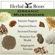 Herbal Roots Organic Mushroom Extract Supplement, 8 Species, 60 Vegan Capsules