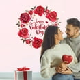 thumbnail image 3 of Valentine's Day Decor Rose Wall Decor Happy Valentine's Day Rose Wall Stickers Red Rose Heart Wall Decals Removable Wall Stickers Murals for Bedroom Living Room Sofa Backdrop TV Background Decoration, 3 of 7