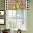 thumbnail image 6 of 2 Pack Hello Summer Lemons Valance for Window Farmhouses Fruits Black Plaid Wood Grain Kitchen Valance Rod Pocket Short Curtain Topper Decorative Window Treatment for Living Room Bedroom 60"x18", 6 of 9