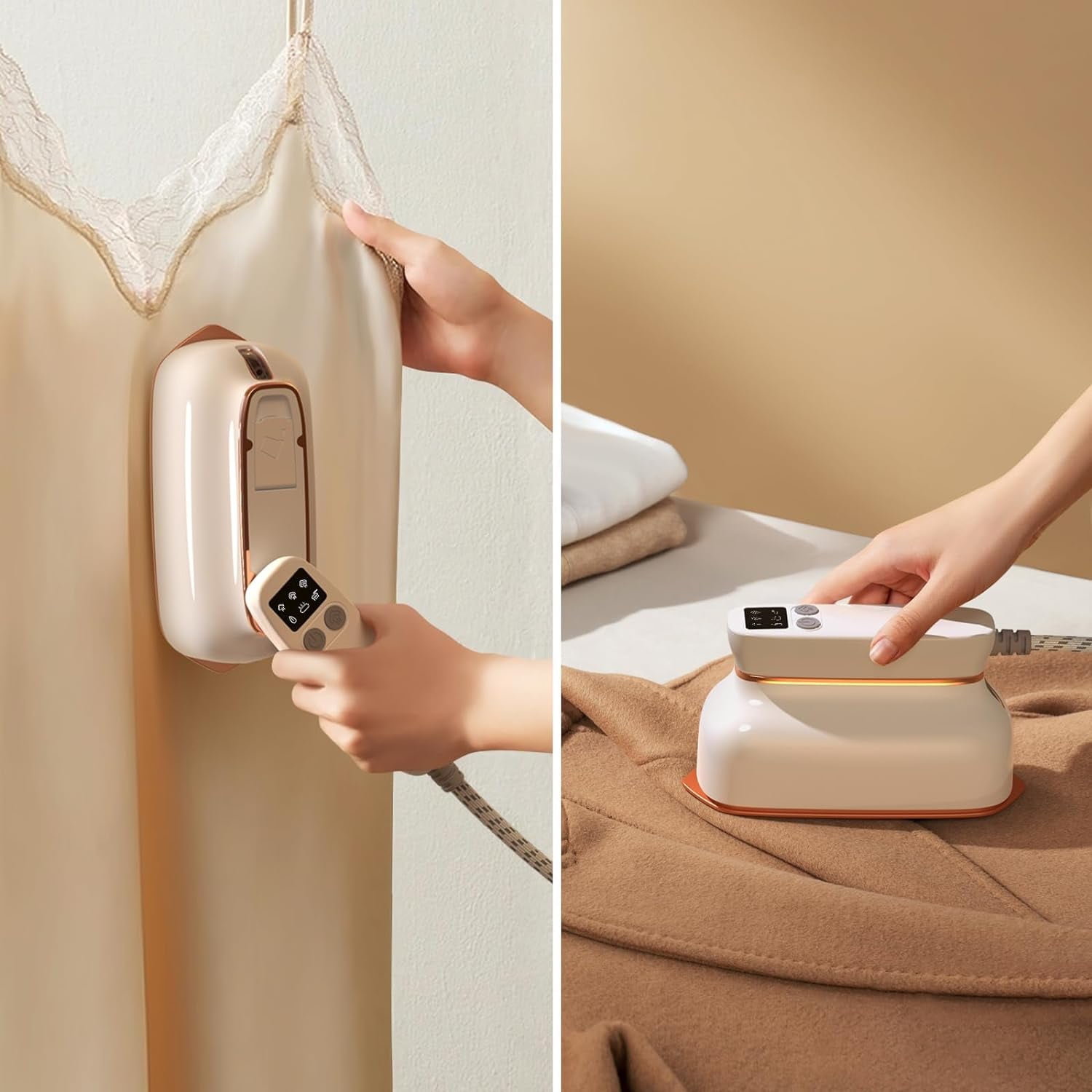 Travel Steamer, 1300W 15S Heat Up Portable Steamer for Clothes, 180° Rotatable, 3 Steam Modes, Wet and dry Garment Steamer for Travel Home