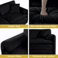 thumbnail image 5 of Youmumeub DIY Modular U-Shaped Sectional Sofa Black – Customizable 5-Seat Chenille Couch with 2 Ottomans, Easy Assembly, Heavy-Duty Abrasion Rating, Deep 29.92" Seats, Wood Frame for Living Room, 5 of 19