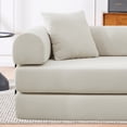 thumbnail image 7 of Leumius 4‑in‑1 Futon Sofa Bed,Modular Corduroy Sofa Couch with Fixed-Shape Frame & Removable Armrests,Folding Mattress Couch for Living Room, Office, Apartment,Beige, 7 of 7
