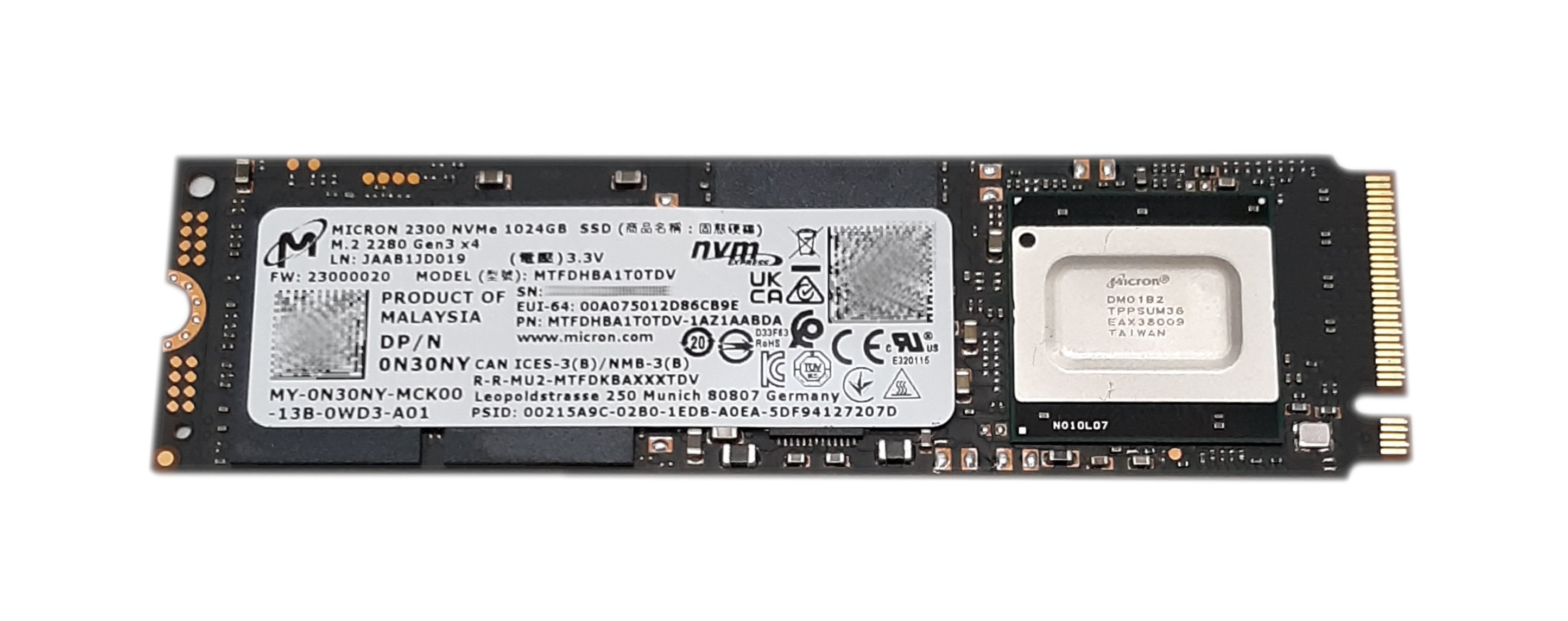 DELL 250GB 2.5" ENTERPRISE SSD HDD MTFDGAL350SAH-1N2AB // D7D0V  NO TRAY 