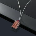 thumbnail image 4 of Gem Stone King 925 Sterling Silver Red Tiger Eye and Red Created Ruby Pendant Necklace for Women (12.25 Cttw, Emerald Cut 18X13MM, With 18 inch Silver Chain), 4 of 4