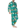 thumbnail image 3 of Kll Cartoon Dogs Sleepwear Mens Flannel Pajamas,Long Cotton Pj Set, 3 of 9