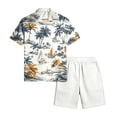 thumbnail image 6 of Mens Summer Short Sets Beach Shorts Sleeve Button Down Shirts Casual Hawaiian Shirt and Shorts Outfit, 6 of 6