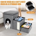 thumbnail image 5 of YUWENUS Dog Step Stair, 3-Step Pet Stairs with Storage Boxes, 17" Folding Dog Ramp Ladder for Small Medium Dogs, 5 of 8