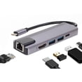 thumbnail image 1 of Hub USB C LINKON Negro 4K HDMI Ethernet 1000 Mbps y Carga Rápida 87W 5 en 1, 1 of 7