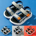 thumbnail image 4 of Quealent Big Kid Boys Sandal Extra Wide Toddler Sandals Boy Fashion Comfortable Beach Sandals with Soft Soles In Summer Toddler Hiking Sandals Grey 1, 4 of 8