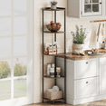 thumbnail image 6 of Corner Shelf Bookcase with LED Light, 5-Tier Corner Bookshelf Corner Shelf Stand for Bedroom,Living Room,Berry Brown, 6 of 7