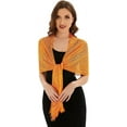 thumbnail image 4 of KUNINDOME Sparkling Metallic Shawls and Wraps with Buckle,Women Shawls and Wraps for Evening Dresses, Classic Orange, 4 of 5